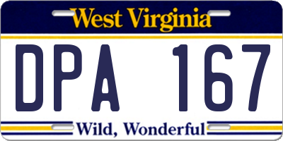 WV license plate DPA167