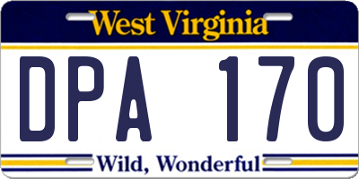 WV license plate DPA170