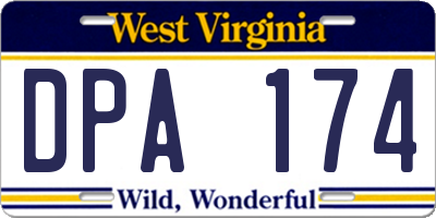 WV license plate DPA174