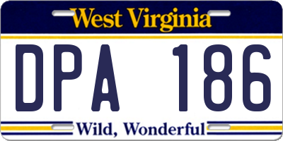 WV license plate DPA186