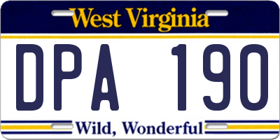 WV license plate DPA190