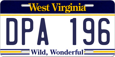WV license plate DPA196