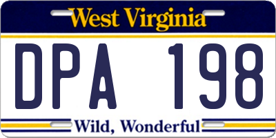 WV license plate DPA198