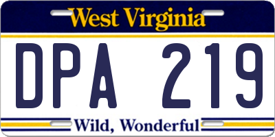 WV license plate DPA219