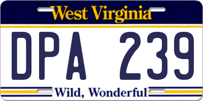 WV license plate DPA239