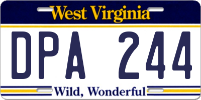 WV license plate DPA244