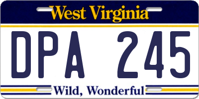 WV license plate DPA245