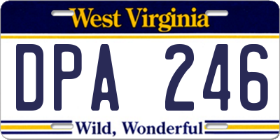 WV license plate DPA246