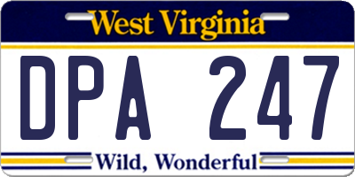 WV license plate DPA247
