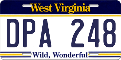 WV license plate DPA248