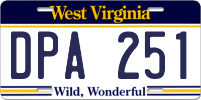 WV license plate DPA251