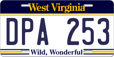 WV license plate DPA253