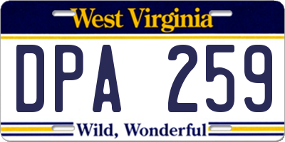 WV license plate DPA259