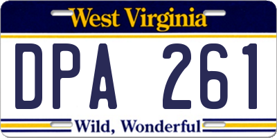 WV license plate DPA261