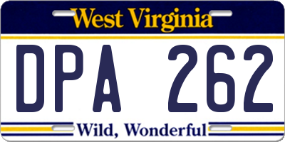WV license plate DPA262