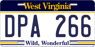 WV license plate DPA266