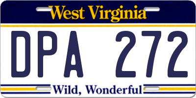 WV license plate DPA272