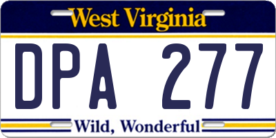 WV license plate DPA277