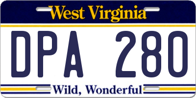 WV license plate DPA280