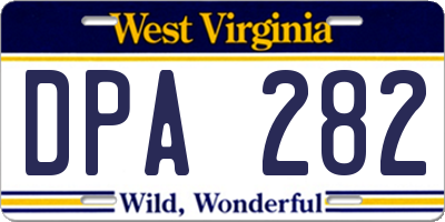 WV license plate DPA282