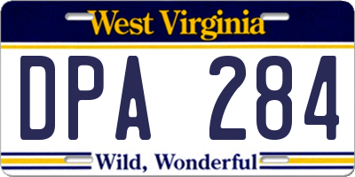 WV license plate DPA284