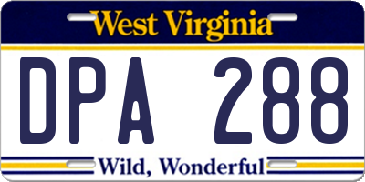 WV license plate DPA288