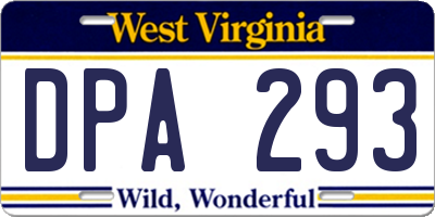 WV license plate DPA293
