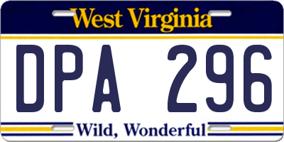 WV license plate DPA296