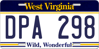 WV license plate DPA298