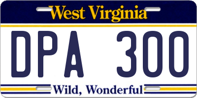 WV license plate DPA300