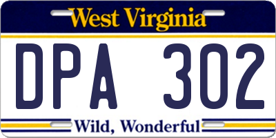 WV license plate DPA302
