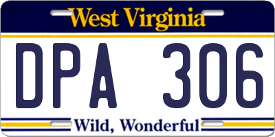 WV license plate DPA306