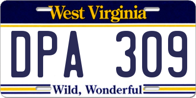 WV license plate DPA309