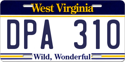 WV license plate DPA310