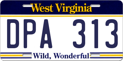 WV license plate DPA313