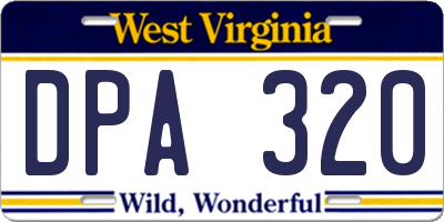 WV license plate DPA320
