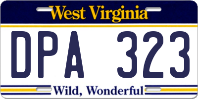 WV license plate DPA323