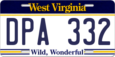 WV license plate DPA332
