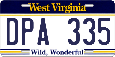 WV license plate DPA335