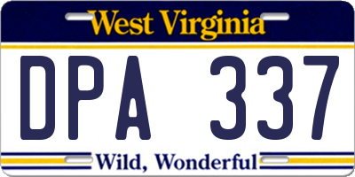 WV license plate DPA337