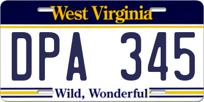 WV license plate DPA345