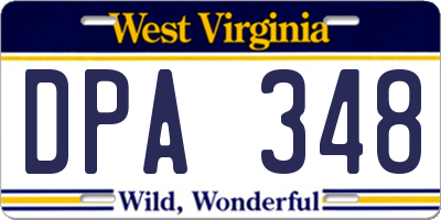 WV license plate DPA348
