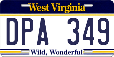 WV license plate DPA349
