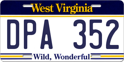 WV license plate DPA352