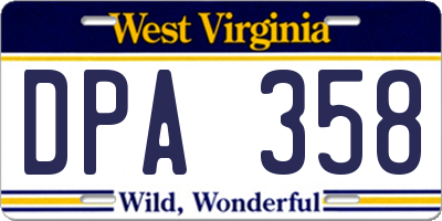 WV license plate DPA358