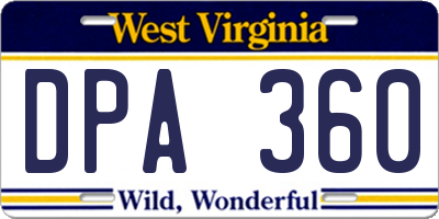 WV license plate DPA360
