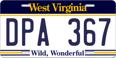 WV license plate DPA367
