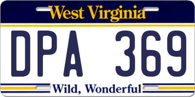WV license plate DPA369