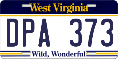 WV license plate DPA373