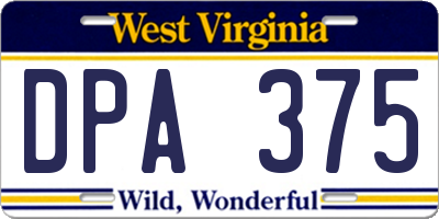 WV license plate DPA375